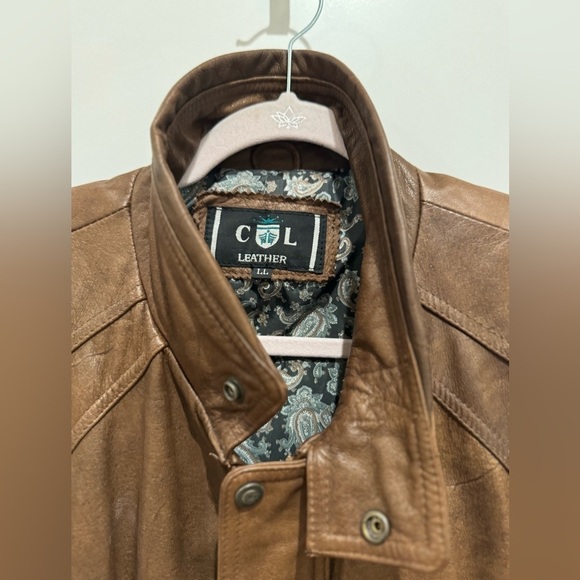 Vtg Saddlery Bomber Jacket L leather y2k bohemian boho - Picture 3 of 8